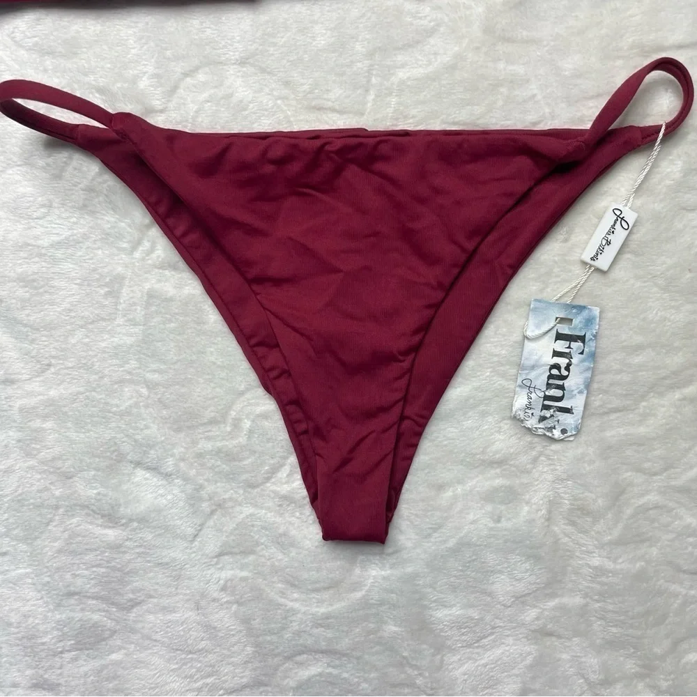 Frankies Bikinis x Revolve New Marley Bikini Top & Shiloh Bikini Bottom Maroon